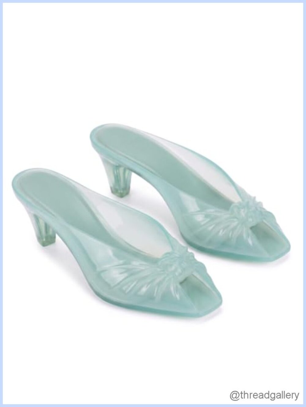 Jelly Kitten Heel Sandals Women Slip On Peep Toe PVC Mules